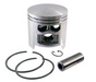 Piston and piston rings set on a white background